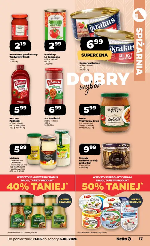 Netto - gazetka promocyjna Gazetka Spożywcza od poniedziałku 01.06 do soboty 06.06 - strona 17