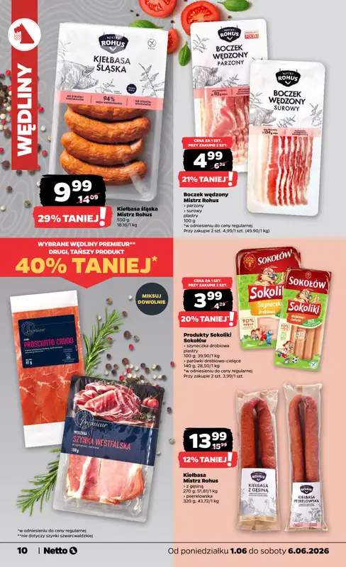 Netto - gazetka promocyjna Gazetka Spożywcza od poniedziałku 01.06 do soboty 06.06 - strona 10