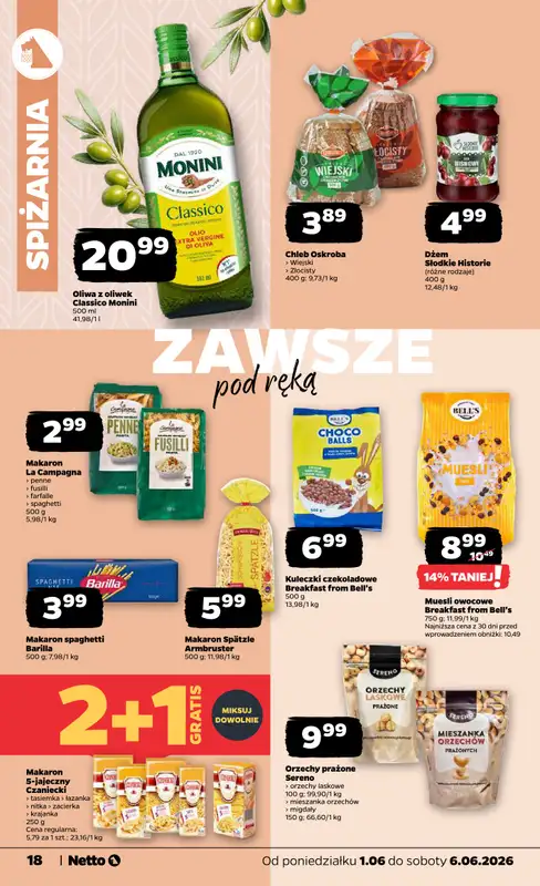 Netto - gazetka promocyjna Gazetka Spożywcza od poniedziałku 01.06 do soboty 06.06 - strona 18
