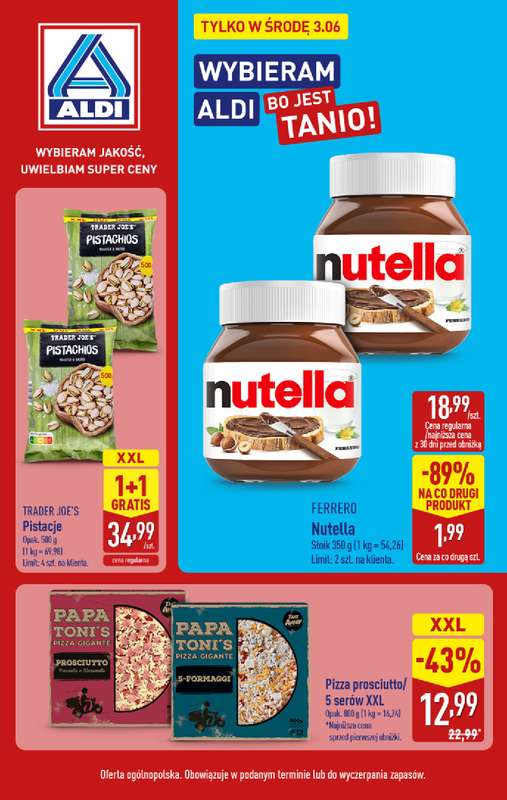 Aldi - gazetka promocyjna Najlepsze oferty na środę w Aldi! od środy 03.06 do środy 03.06