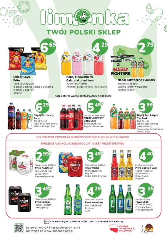 Limonka - gazetka promocyjna Plakaty promocyjne od środy 03.06 do niedzieli 14.06
