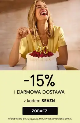 bonprix - gazetka promocyjna 15% rabatu + darmowa dostawa z KODEM! od piątku 29.05 do niedzieli 31.05