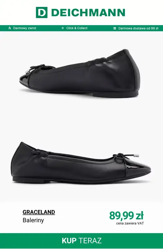 Deichmann - gazetka promocyjna Baleriny damskie od piątku 29.05  - strona 9