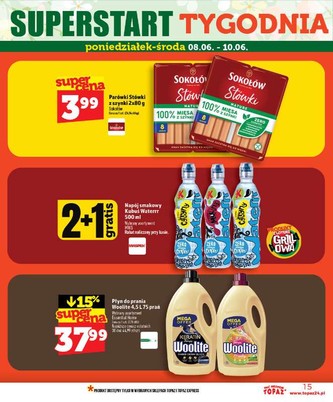 TOPAZ - gazetka promocyjna Gazetka od środy 03.06 do środy 10.06 - strona 15