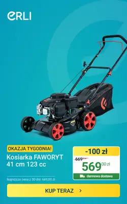 ERLI - gazetka promocyjna Okazja Tygodnia Kosiarka! od poniedziałku 01.06 do niedzieli 07.06