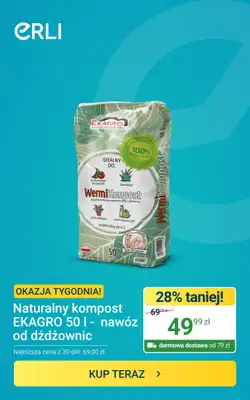 ERLI - gazetka promocyjna Okazja Tygodnia Naturalny Kompost! od poniedziałku 01.06 do niedzieli 07.06
