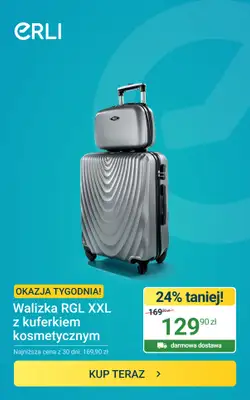 ERLI - gazetka promocyjna Okazja Tygodnia Walizka XXL! od poniedziałku 01.06 do niedzieli 07.06