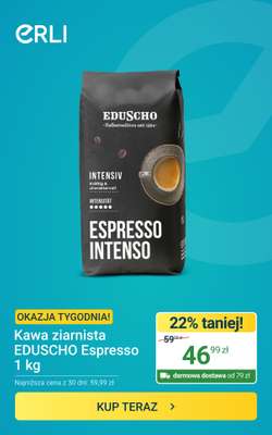 ERLI - gazetka promocyjna Okazja Tygodnia Kawa! od poniedziałku 01.06 do niedzieli 07.06