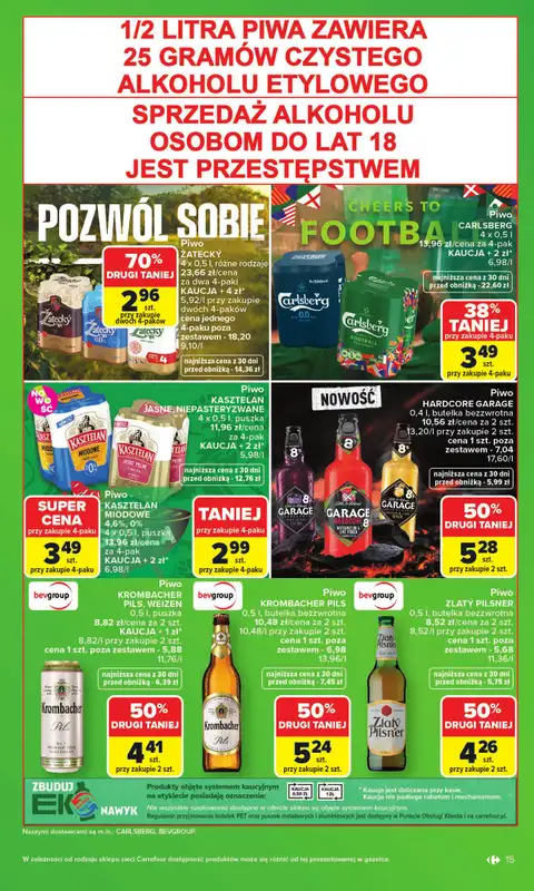 Carrefour - gazetka promocyjna Gazetka Zakupowa taktyka kibica od poniedziałku 01.06 do soboty 13.06 - strona 15