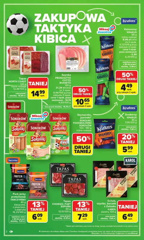Carrefour - gazetka promocyjna Gazetka Zakupowa taktyka kibica od poniedziałku 01.06 do soboty 13.06 - strona 2