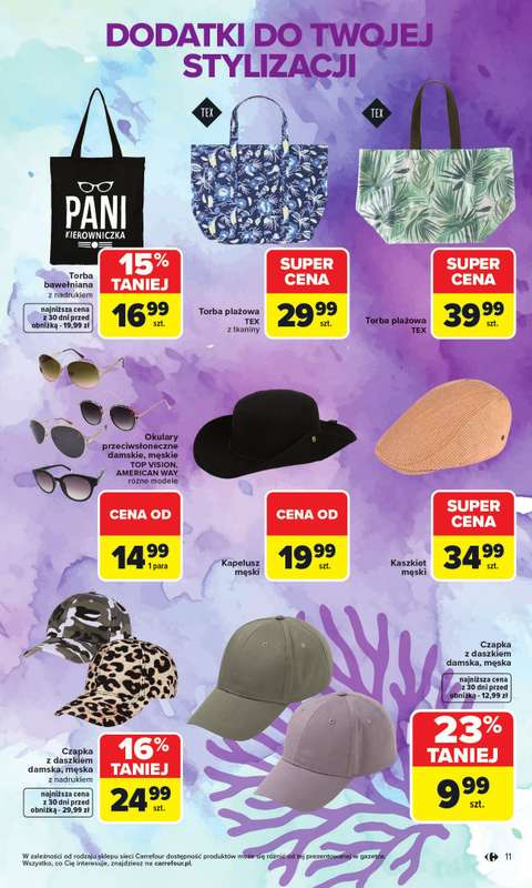 Carrefour - gazetka promocyjna Gazetka Stylizacje na letnie okazje od poniedziałku 01.06 do soboty 20.06 - strona 11