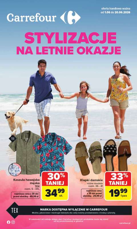 Carrefour - gazetka promocyjna Gazetka Stylizacje na letnie okazje od poniedziałku 01.06 do soboty 20.06