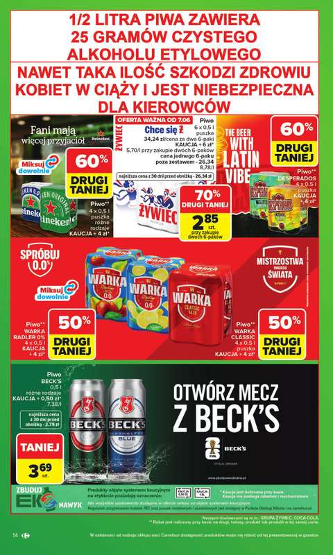 Carrefour Market - gazetka promocyjna Gazetka Zakupowa taktyka kibica od poniedziałku 01.06 do soboty 13.06 - strona 14