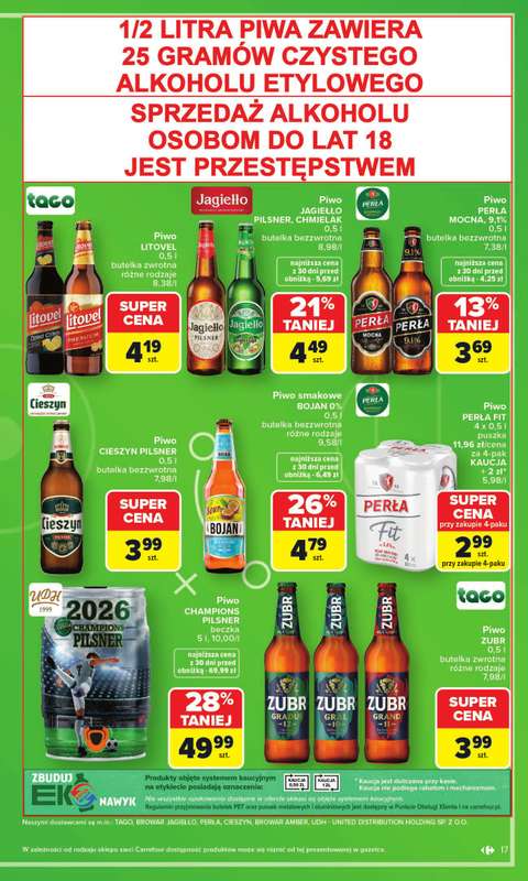 Carrefour Market - gazetka promocyjna Gazetka Zakupowa taktyka kibica od poniedziałku 01.06 do soboty 13.06 - strona 17