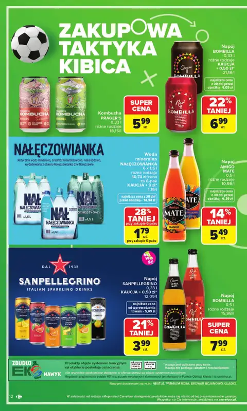 Carrefour Market - gazetka promocyjna Gazetka Zakupowa taktyka kibica od poniedziałku 01.06 do soboty 13.06 - strona 12