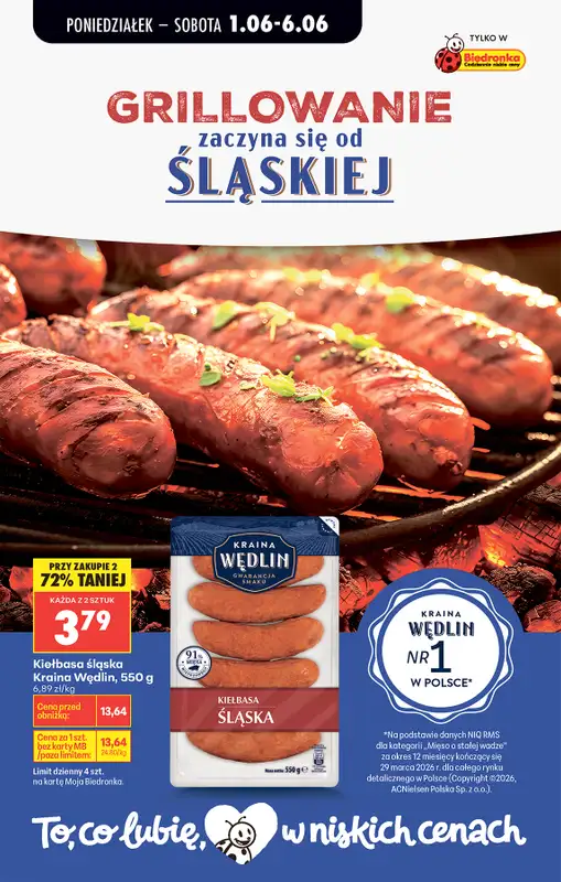 Biedronka - gazetka promocyjna Od poniedziałku, Z ladą tradycyjną od poniedziałku 01.06 do soboty 06.06 - strona 44