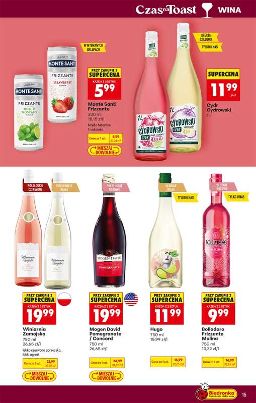 Biedronka - gazetka promocyjna Czas na Toast! od poniedziałku 01.06 do soboty 13.06 - strona 15