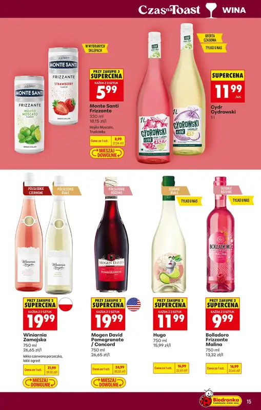 Biedronka - gazetka promocyjna Czas na Toast! od poniedziałku 01.06 do soboty 13.06 - strona 15
