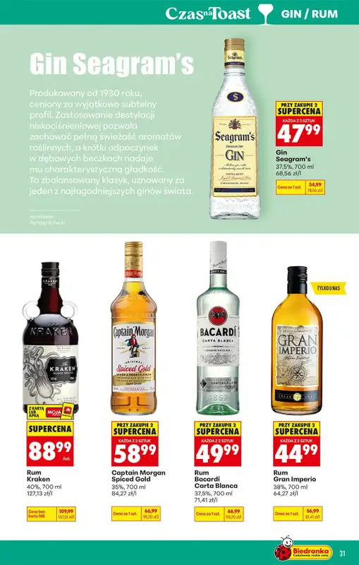 Biedronka - gazetka promocyjna Czas na Toast! od poniedziałku 01.06 do soboty 13.06 - strona 31