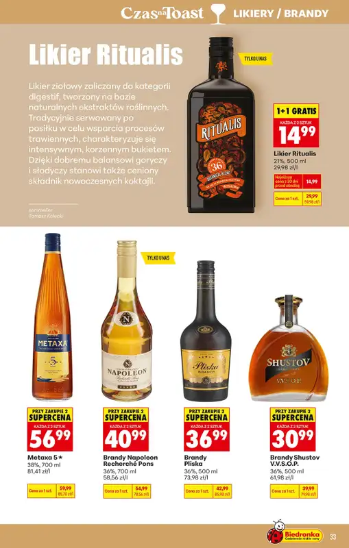 Biedronka - gazetka promocyjna Czas na Toast! od poniedziałku 01.06 do soboty 13.06 - strona 33