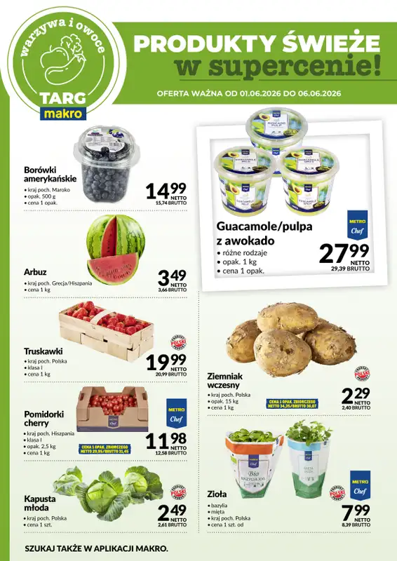 Makro - gazetka promocyjna Targ MAKRO - oferta świeża w super cenach! od poniedziałku 01.06 do soboty 06.06 - strona 5