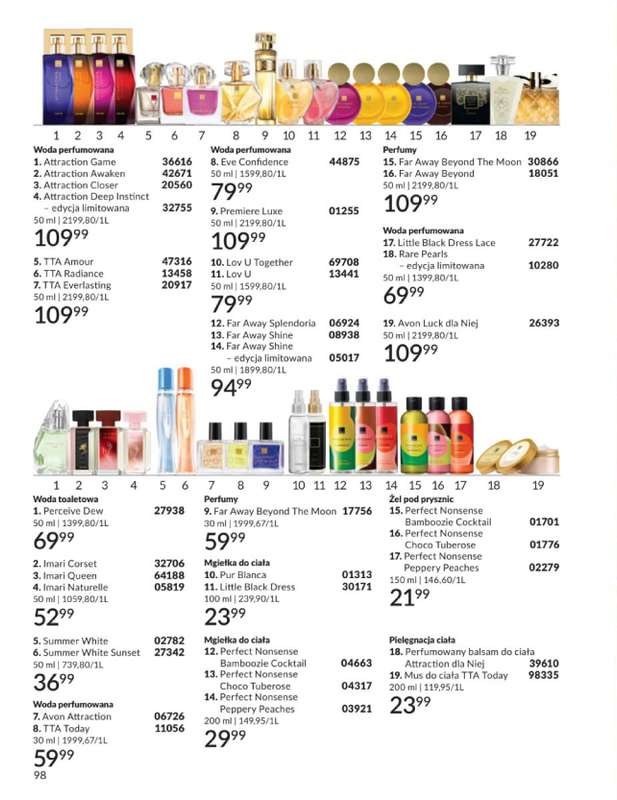 AVON - gazetka promocyjna Katalog Czerwiec 2016 od poniedziałku 01.06 do wtorku 30.06 - strona 98