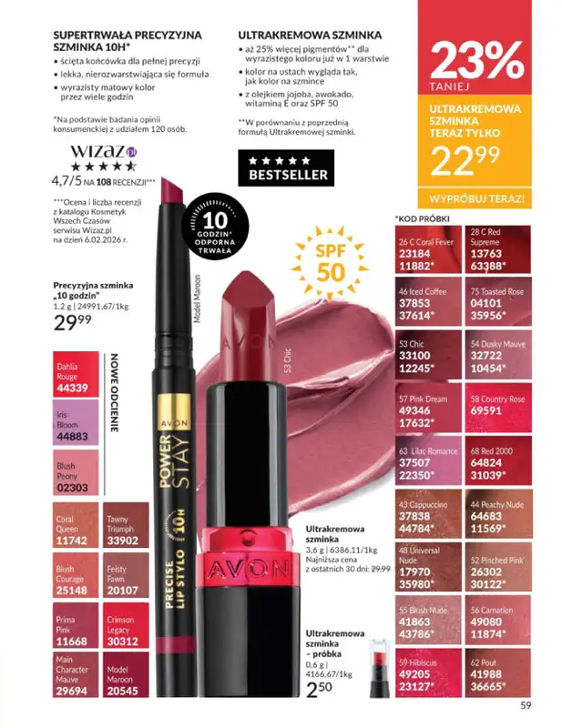 AVON - gazetka promocyjna Katalog Czerwiec 2016 od poniedziałku 01.06 do wtorku 30.06 - strona 59