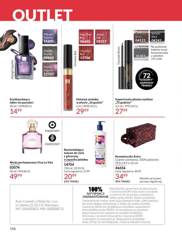 AVON - gazetka promocyjna Katalog Czerwiec 2016 od poniedziałku 01.06 do wtorku 30.06 - strona 136