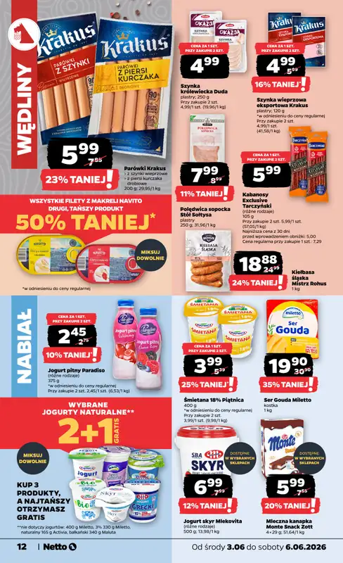 Netto - gazetka promocyjna Gazetka Spożywcza od środy 03.06 do soboty 06.06 - strona 12