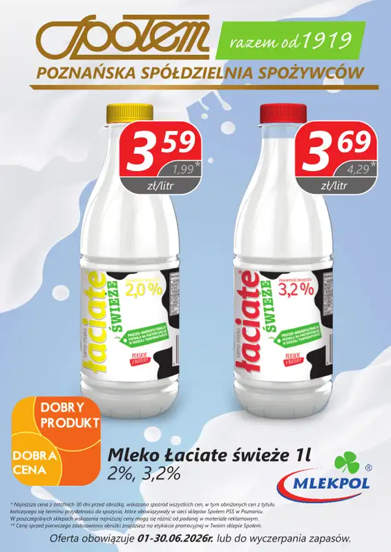 Społem - Blisko i Korzystnie - gazetka promocyjna Plakaty promocyjne PSS Poznań od poniedziałku 01.06 do wtorku 30.06 - strona 3