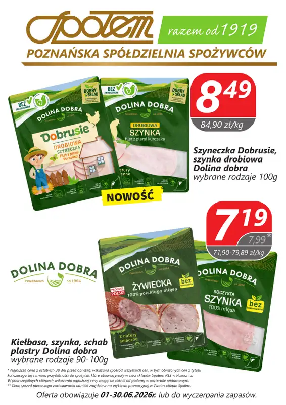 Społem - Blisko i Korzystnie - gazetka promocyjna Plakaty promocyjne PSS Poznań od poniedziałku 01.06 do wtorku 30.06 - strona 5