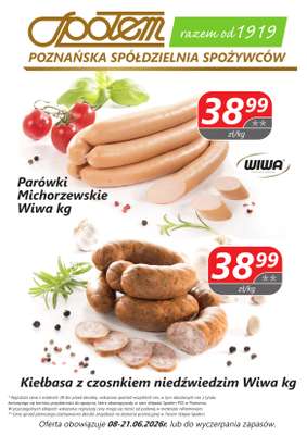 Społem - Blisko i Korzystnie - gazetka promocyjna Plakat promocyjny PSS Poznań od poniedziałku 08.06 do niedzieli 21.06