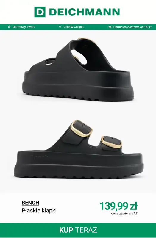 Deichmann - gazetka promocyjna Modne klapki damskie od poniedziałku 01.06  - strona 9