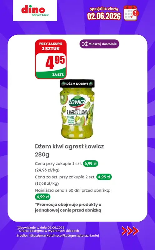 Dino - gazetka promocyjna Specjalna oferta na 02.06.2026 - promocje spoza gazetki od wtorku 02.06 do wtorku 02.06 - strona 9