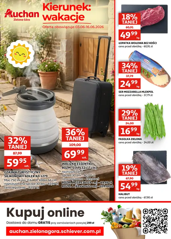 Auchan - gazetka promocyjna Gazetka Zielona Góra | Kierunek wakacje od środy 03.06 do wtorku 16.06 - strona 2