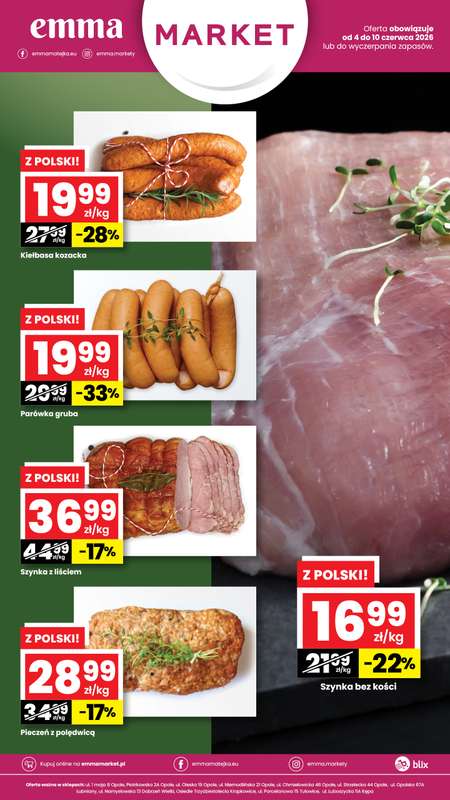 emma MARKET - gazetka promocyjna Plakaty promocyjne od czwartku 04.06 do środy 10.06