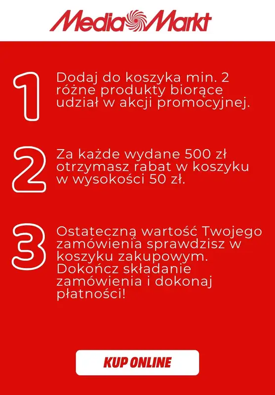 Media Markt - gazetka promocyjna -50 zł za każde wydane 500 zł, przy zakupie min. 2 produktów od wtorku 02.06 do środy 03.06 - strona 5