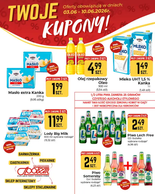 Społem Częstochowa - gazetka promocyjna Plakaty promocyjne od środy 03.06 do środy 10.06 - strona 3