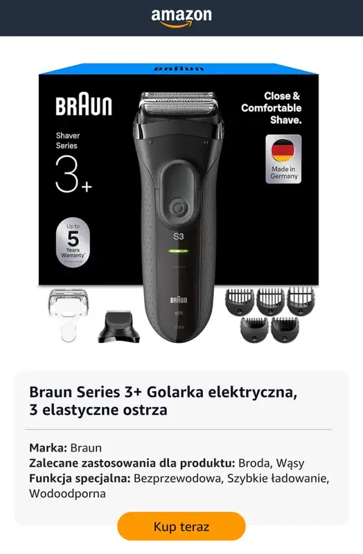 Amazon - gazetka promocyjna Męskie golarki elektryczne w super cenach od środy 03.06  - strona 7