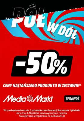 Media Markt - gazetka promocyjna W zestawie taniej o 50% ceny najtańszego produktu od czwartku 04.06 do niedzieli 07.06