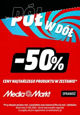 Media Markt - gazetka promocyjna W zestawie taniej o 50% ceny najtańszego produktu od czwartku 04.06 do niedzieli 07.06