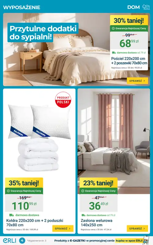 ERLI - gazetka promocyjna Urządź dom taniej z ERLI! od piątku 05.06 do niedzieli 07.06 - strona 4