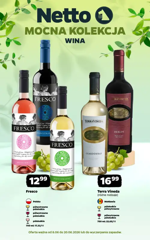 Netto - gazetka promocyjna Mocna Kolekcja - Wina  