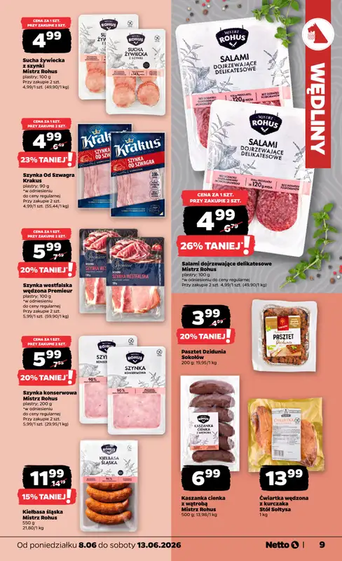 Netto - gazetka promocyjna Gazetka Spożywcza od poniedziałku 08.06 do soboty 13.06 - strona 9