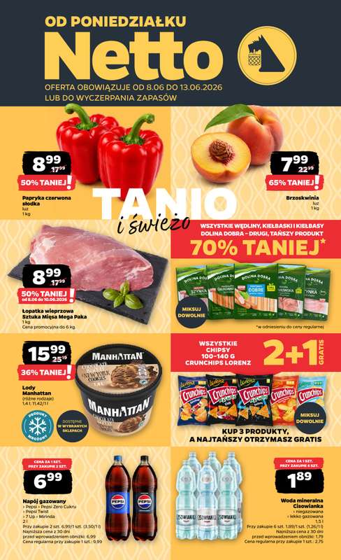 Netto - gazetka promocyjna Gazetka Spożywcza od poniedziałku 08.06 do soboty 13.06