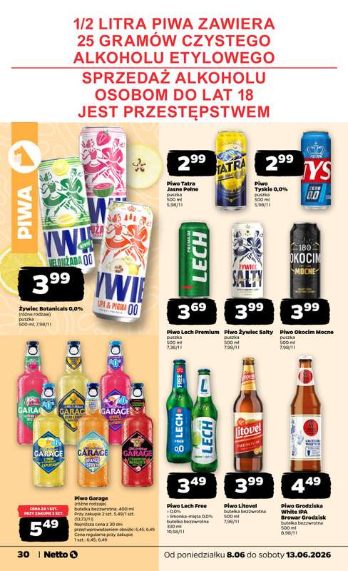 Netto - gazetka promocyjna Gazetka Spożywcza od poniedziałku 08.06 do soboty 13.06 - strona 30