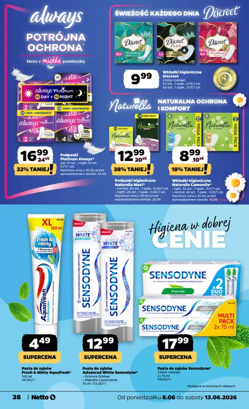 Netto - gazetka promocyjna Gazetka Spożywcza od poniedziałku 08.06 do soboty 13.06 - strona 38