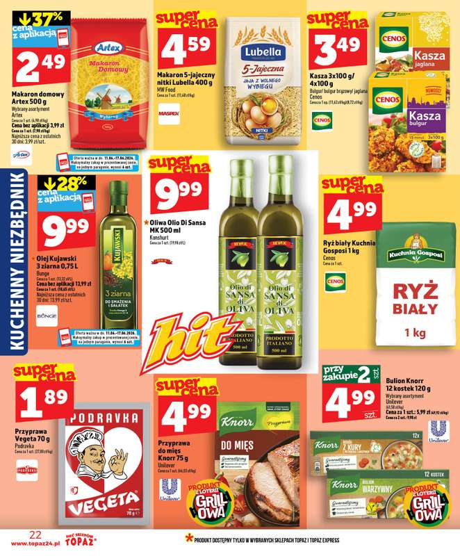 TOPAZ - gazetka promocyjna Nowa gazetka od czwartku, 11.06 od czwartku 11.06 do środy 17.06 - strona 22