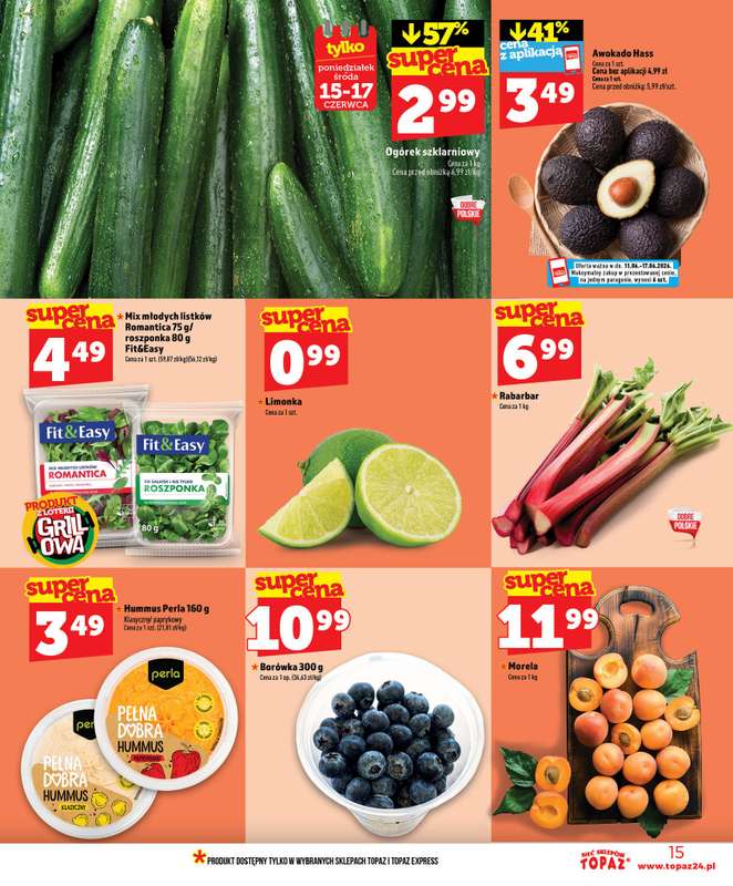 TOPAZ - gazetka promocyjna Nowa gazetka od czwartku, 11.06 od czwartku 11.06 do środy 17.06 - strona 15