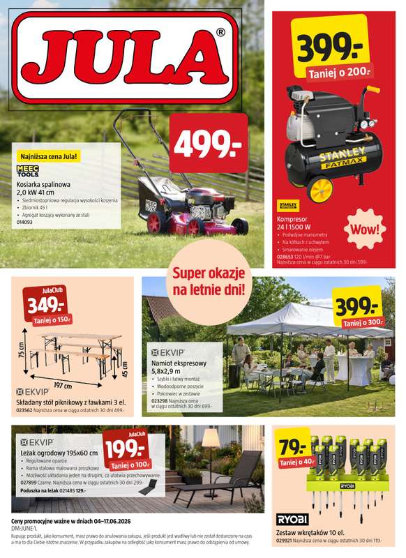 Jula - gazetka promocyjna Gazetka od czwartku 04.06 do środy 17.06